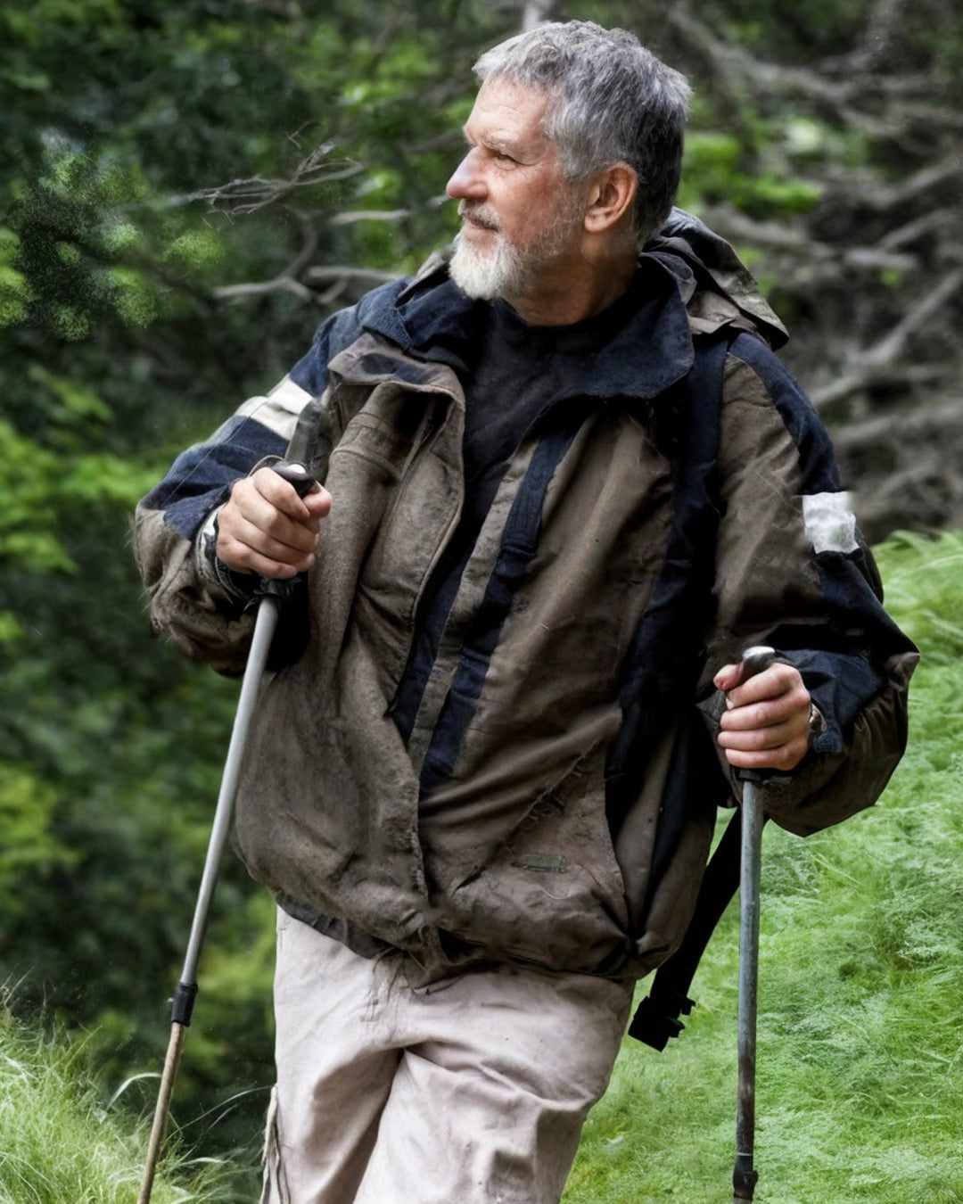 Person wearing grey compression socks