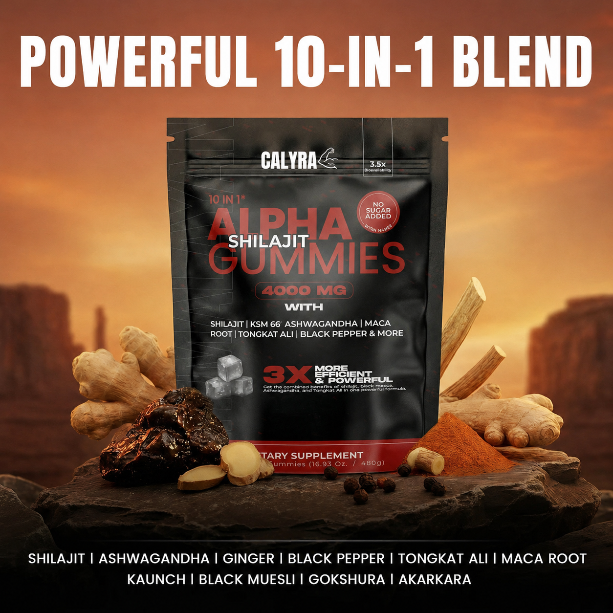 10-IN-1 Alpha Shilajit Gummies: Boost Testosterone Production