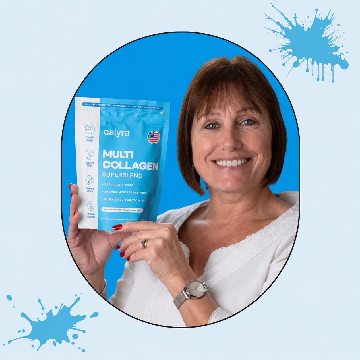 Elavate collagen customer holding product